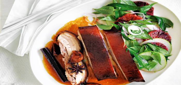 sweet-sour-pork-belly-with-blood-orange-vietnamese-mint-salad