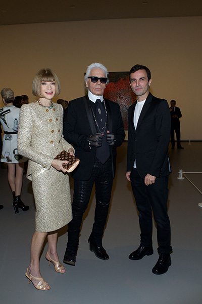 Anna Wintour, Karl Lagerfeld and Nicolas Ghesquiere.