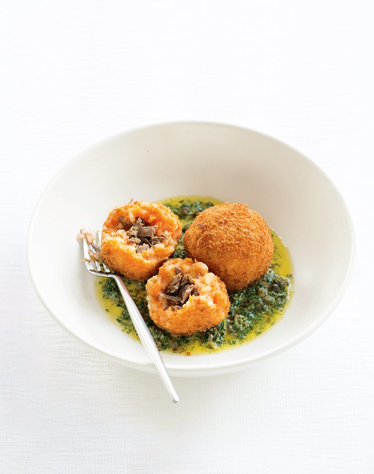 Lamb & Kumara Arancini with Dijon Salsa Verde