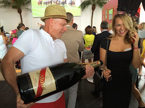 12 and 15 litre bottles of G.H. Mumm Champagne were poured throughout the day.