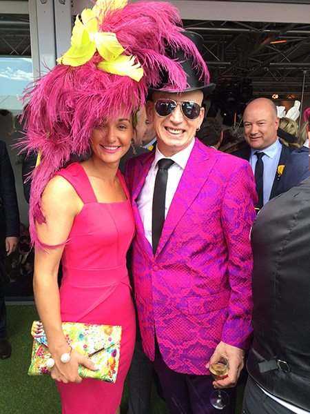 Milliner Neil Gregg and his niece Paige Cameron both wearing Neil Gregg.