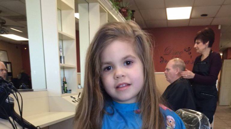 Three-year-old donates first haircut to kids in need