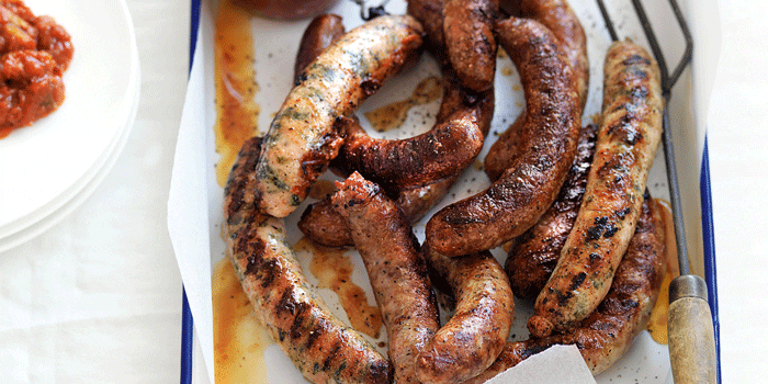 Barbecue Sausages with Moroccan Tomato Chutney