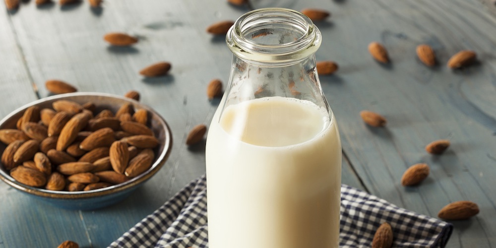 Organic White Almond Milk in a Jug