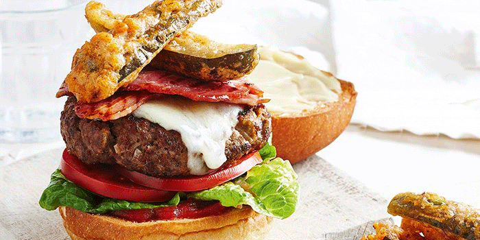 Wagyu Burger with Bacon Gruyere and Frickles recipe