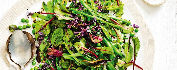 Bean & Pea Salad with Basil & Nigella Seeds