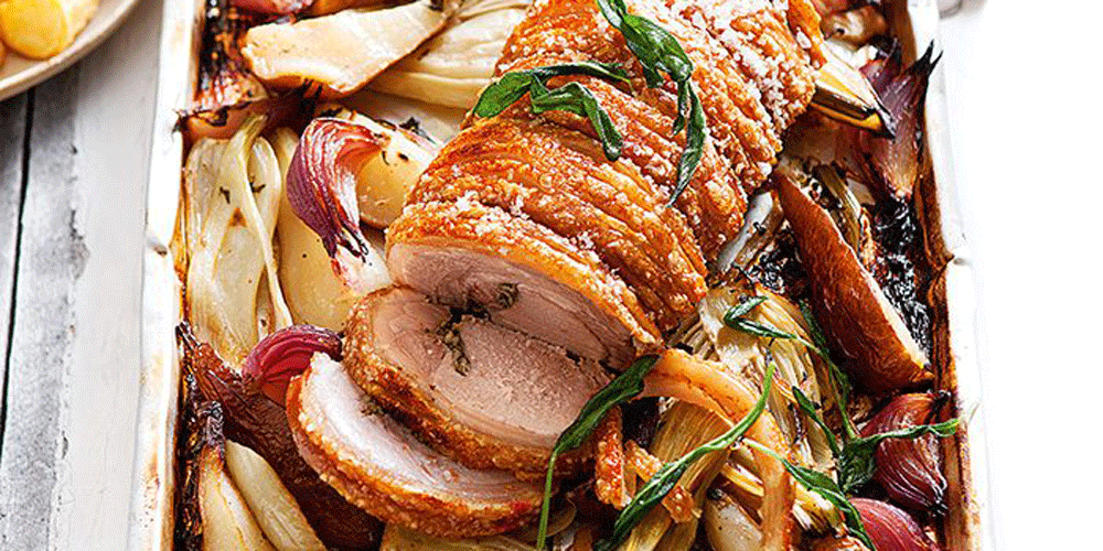 images Roast Pork Gif pork loin with roasted pears mindfood