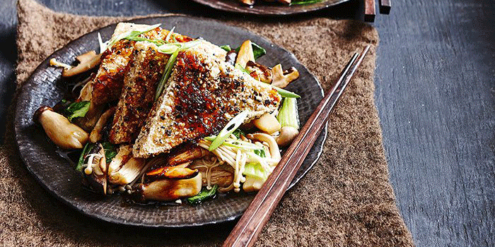 7. Crispy Togarashi-Coated Tofu with Mushrooms Recipe