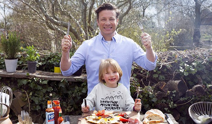 Buddy and his proud father Jamie Oliver. Image via Jamie Oliver/Facebook