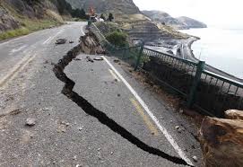 Damage to State Highway 1, near Kaikoura, on the South Island's east coast