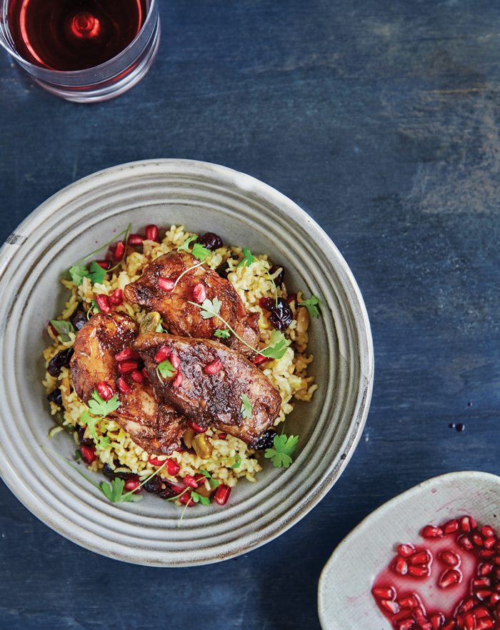 Sticky Pomegranate Chicken with Iranian Jewelled Rice | MiNDFOOD