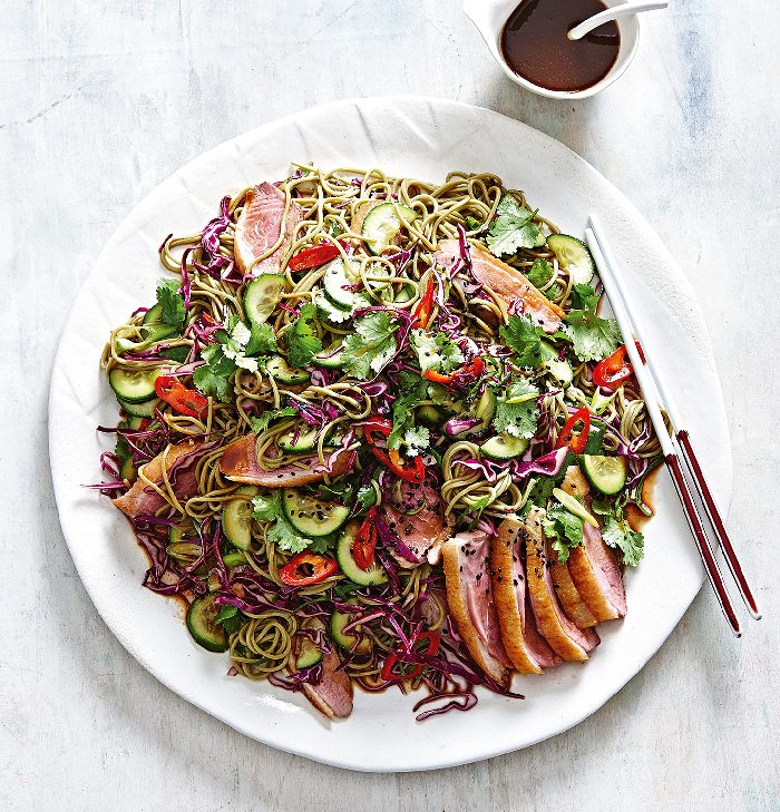 Duck Noodle Salad with White Miso Dressing
