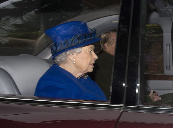 The Queen and Prince Philip arrive at St Mary Magdalene church in Sandringham. Photo Reuters