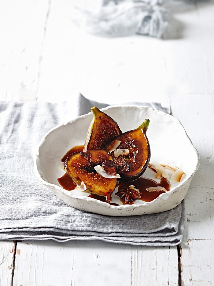 Coconut and Star Anise Caramel Figs