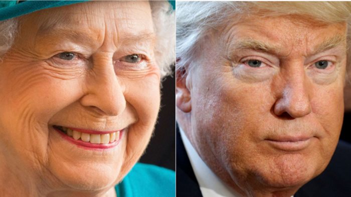 The British government has been accused in parliament of 'pimping out the Queen for Donald Trump'. Photos Reuters