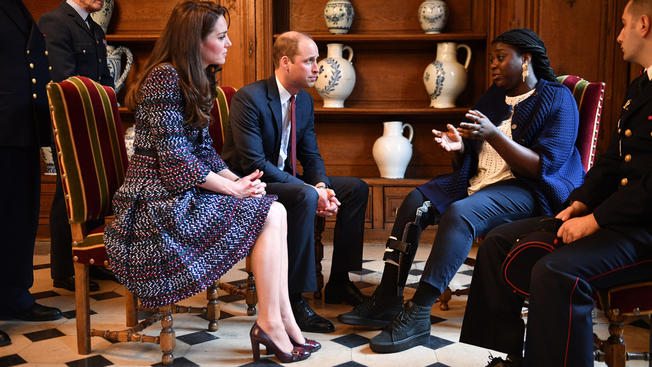 William and Kate meet Jessica Bambal Akan, 25, a victim of the Paris terror attacks