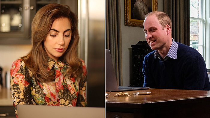 From Kensington Palace and Malibu, Prince William and Lady Gaga chatted like old friends
