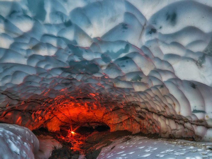 Ice cave Mutnovsky Volcano