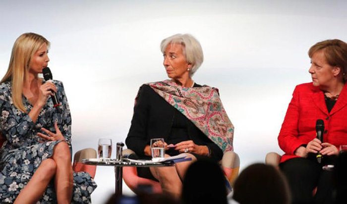 German chancellor Angela Merkel, International Monetary Fund director Christine Lagarde, and Donald Trump's daughter 