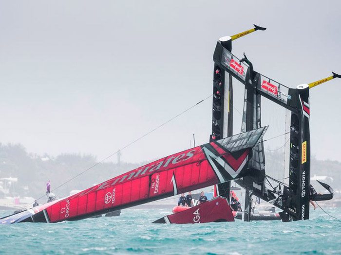 Team New Zealand Boat Capsizes In America’s Cup Challenger Semi-Final