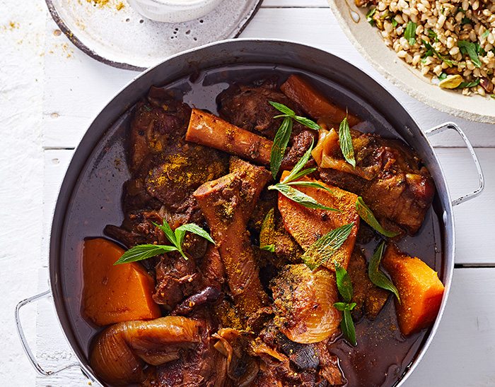 Date and Pumpkin Lamb Shanks with Barley Sesame Salad | MiNDFOOD