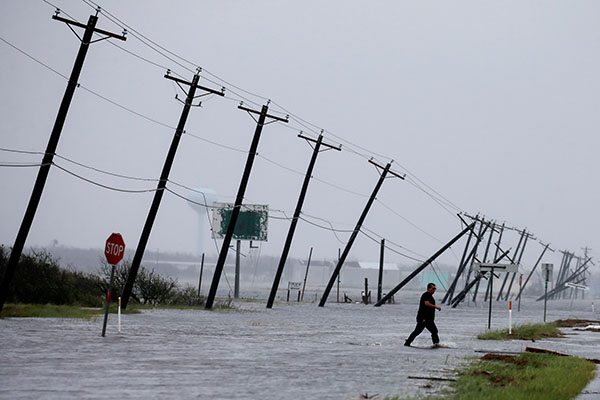 Hurricane Harvey storms Texas