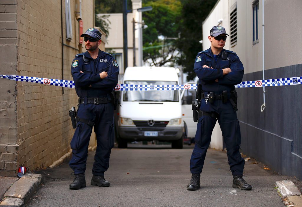 Police officers during the raids in Sydney last weekend REUTERS/David Gray- 