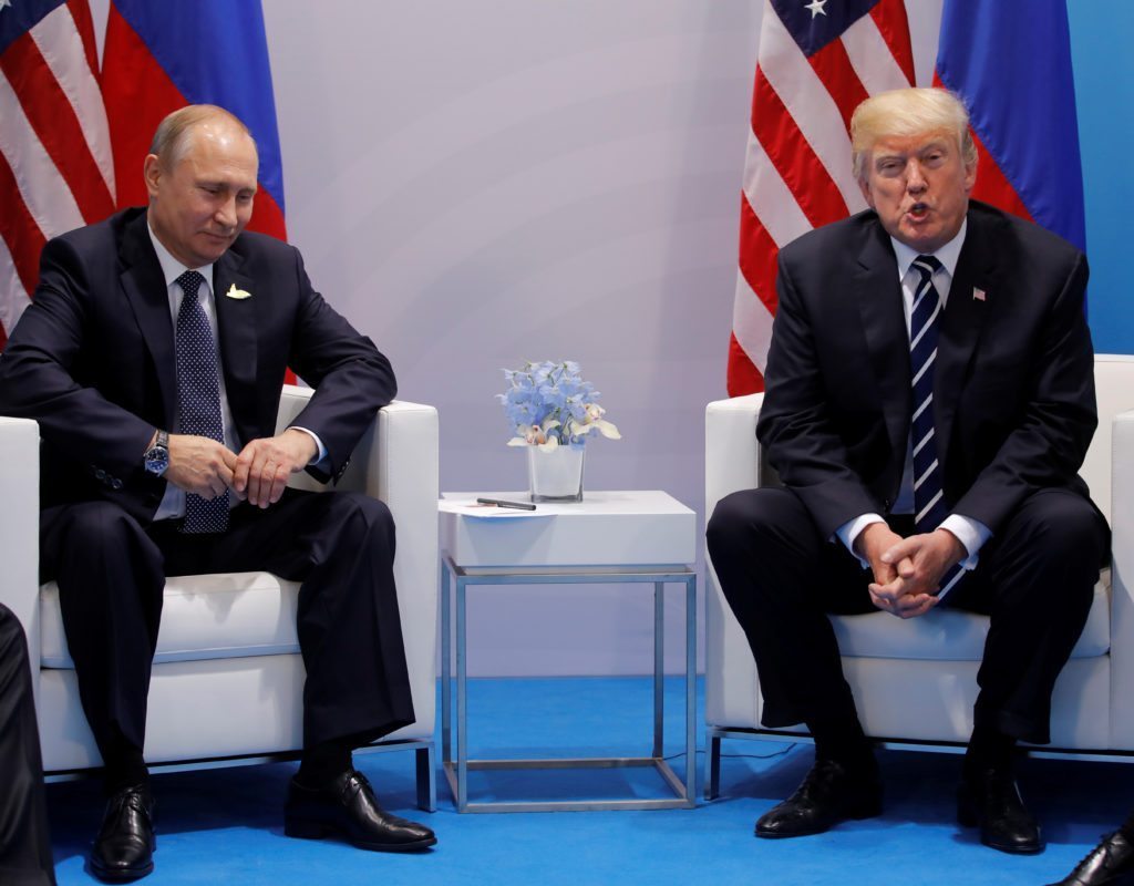 US President Donald Trump and Russian President Vladimir Putin at the G20 Summit   (REUTERS/Carlos Barria)