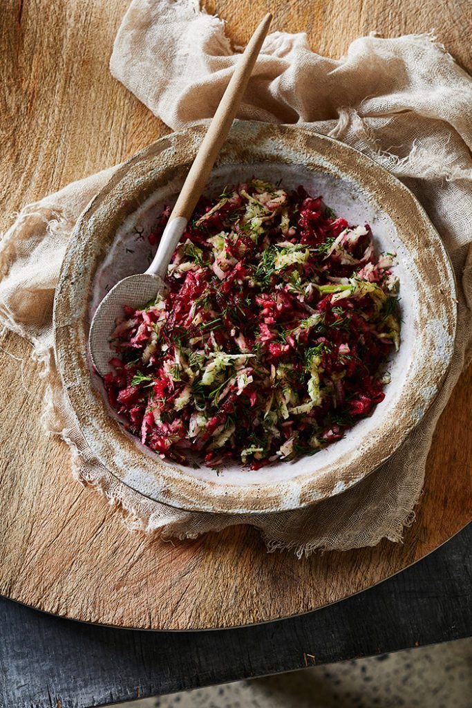 Grated Beet, Fennel and Apple Salad