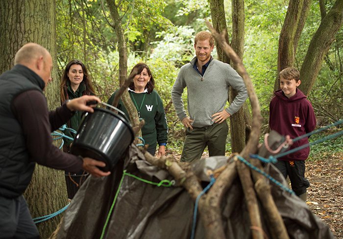 Prince Harry participating in the outdoors with the Wilderness Foundation