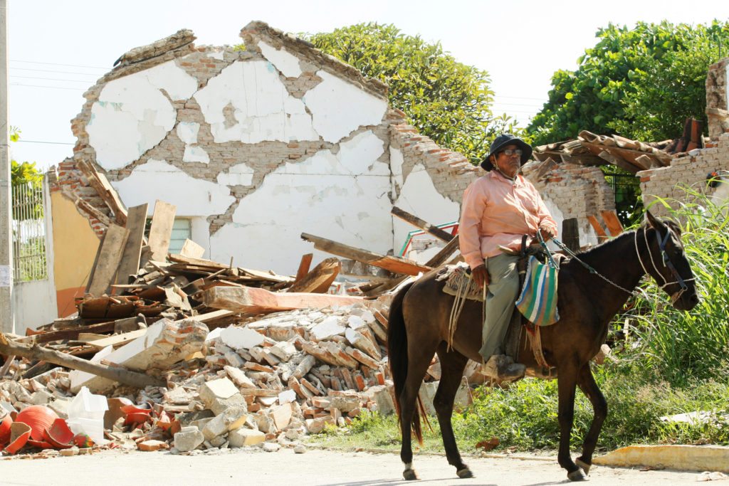 A destroyed house in Union Hidalgo, Mexico. 