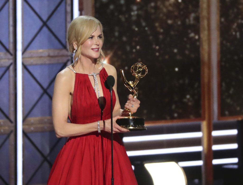 Nicole Kidman collects the award for Outstanding Actress in a Limited Series for Big Little Lies.