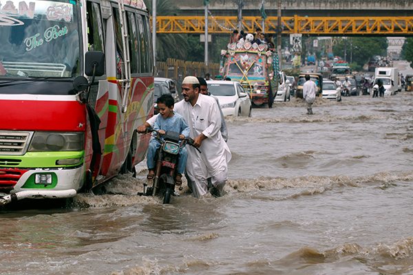 The effects of flooding in Karachi, Pakistan August 31, 2017.