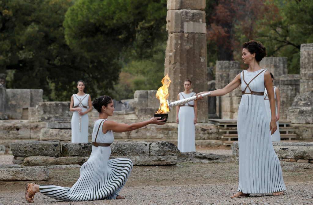 Lighting Ceremony of the Olympic Flame Pyeongchang 2018 - Ancient Olympia, Olympia, Greece, October 24, 2017.   