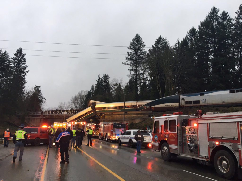 Horror Train Crash Above Washington Motorway