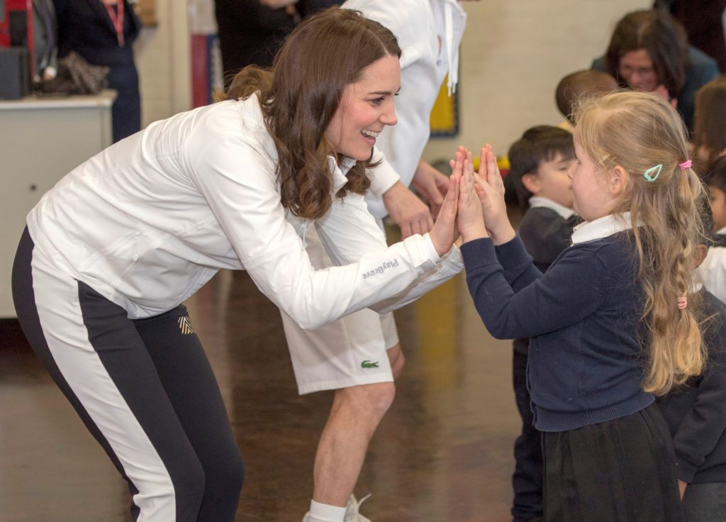 Kate Middleton Duchess of Cambridge Bond Primary School Mitcham Junior Tennis Initiative