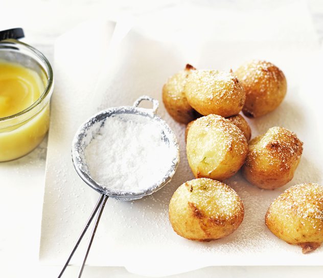 Lime Fritters with Lime Curd