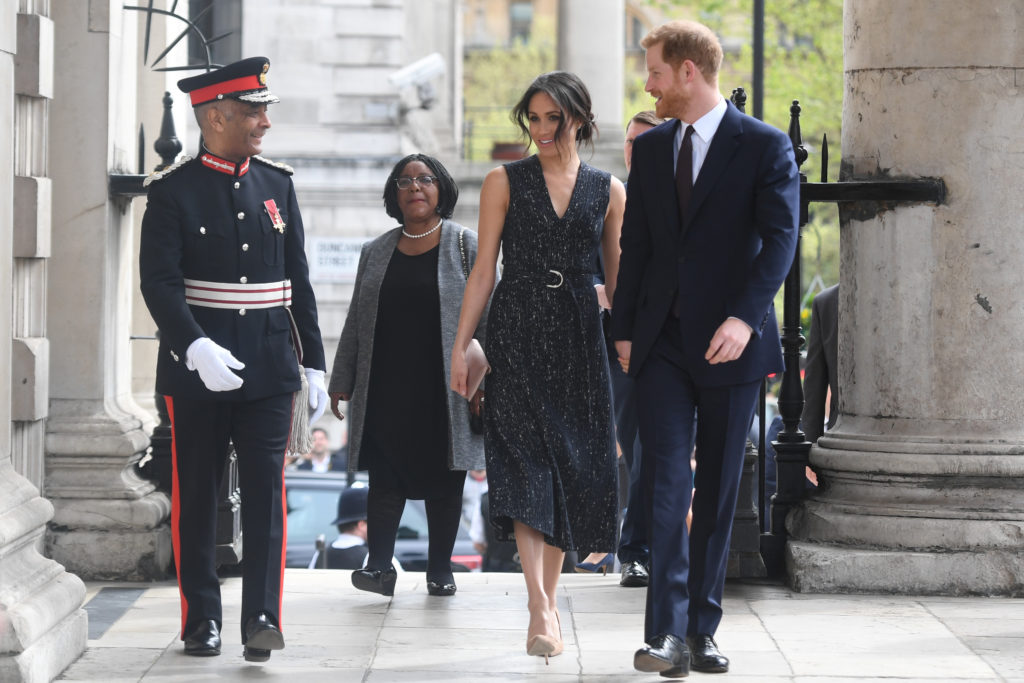 Britain's Prince Harry and his fiancee Meghan Markle arrive at a service at St Martin-in-The Fields to mark 25 years since Stephen Lawrence was killed in a racially motivated attack, in London, Britain, April 23, 2018. Victoria Jones/Pool via Reuters - RC115F9EDBC0