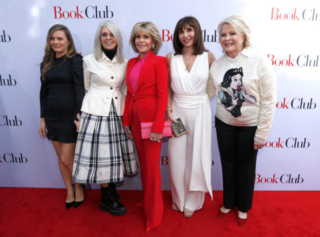 Alicia Silverstone, Diane Keaton, Jane Fonda, Mary Steenburgen and Candice Bergen pose at the premiere for the movie "Book Club" in Los Angeles. REUTERS/Mario Anzuoni