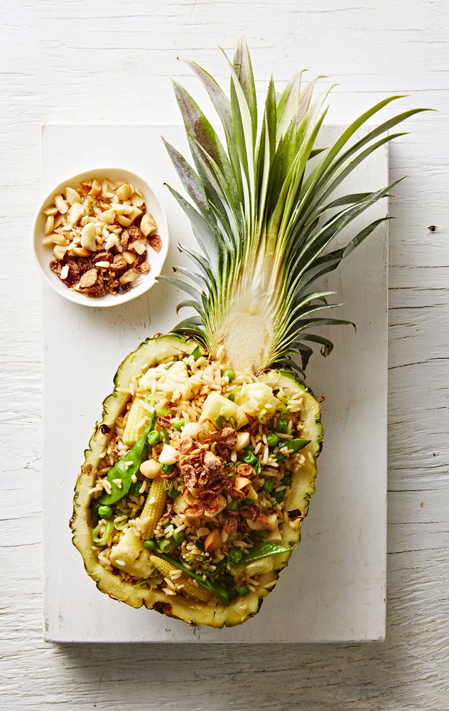 Vegan Pineapple Fried Rice with Macadamia Nuts