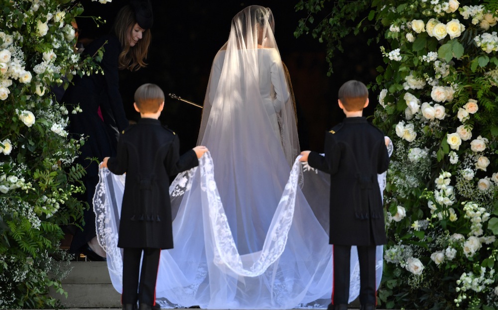 US actress Meghan Markle arrives for the wedding ceremony to marry Britain's Prince Harry, Duke of Sussex, at St George's Chapel, Windsor Castle, in Windsor, Britain, May 19, 2018. Ben STANSALL/Pool via REUTERS - RC13FA70EFB0
