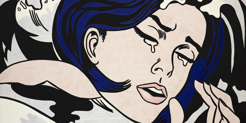 Roy Lichtenstein
American 1923–97
Drowning girl 1963
oil and synthetic polymer paint on canvas
171.6 x 169.5 cm
The Museum of Modern Art, New York
Philip Johnson Fund (by exchange) and gift of Mr. and Mrs. Bagley Wright, 1971
© Estate of Roy Lichtenstein/Licensed by Copyright Agency, 2018