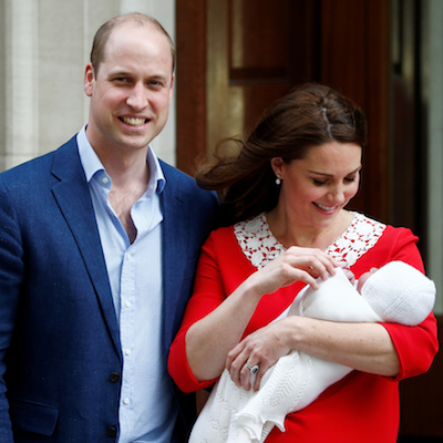 Britain's Catherine, the Duchess of Cambridge and Prince William leave the Lindo Wing of St Mary's Hospital with their new baby boy in London, April 23, 2018. REUTERS/Henry Nicholls - RC16B385FDA0