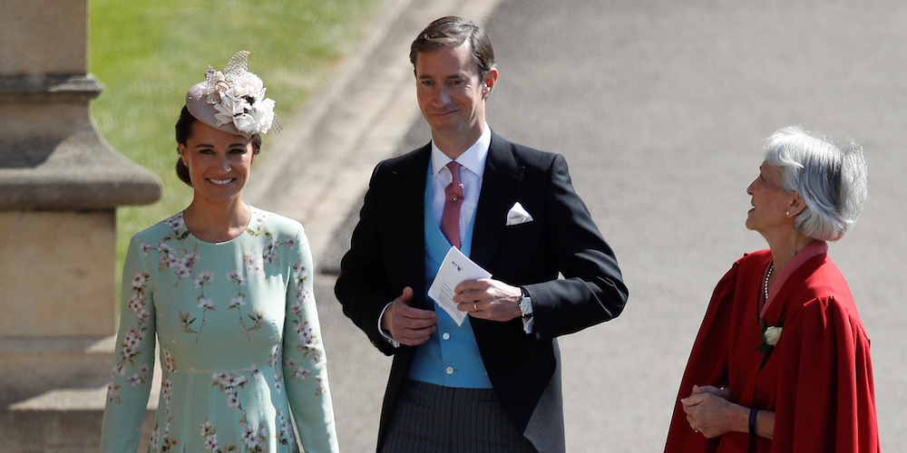 Pippa Middleton and her husband James Matthews arrive for the wedding ceremony of Britain's Prince Harry, Duke of Sussex and US actress Meghan Markle at St George's Chapel, Windsor Castle, in Windsor, Britain, May 19, 2018. Odd ANDERSEN/Pool via REUTERS - RC18C196A690