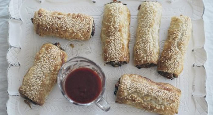 Lamb, Mint and Macadamia Sausage Rolls