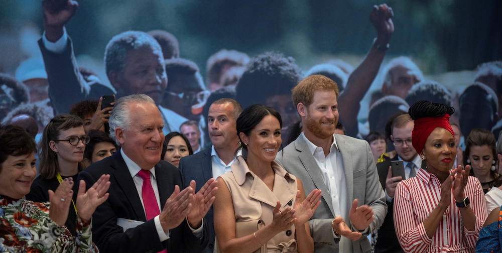 Britain's Prince Harry and Meghan, the Duchess of Sussex, visit the Nelson Mandela Centenary Exhibition at Southbank Centre's Queen Elizabeth Hall in London, Britain, July 17, 2018. Arthur Edwards/Pool via REUTERS