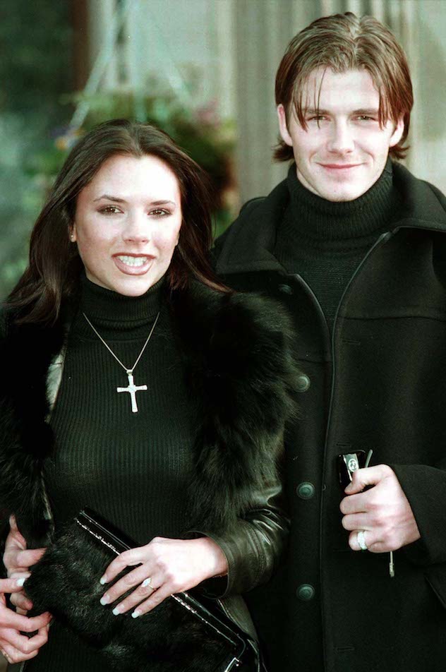 Victoria Adams, a member of the British band The Spice Girls, poses for photographers with her fiancee, Manchester United footballer David Beckham January 25. Beckham and Adams made their engagement public at a luxury hotel after media speculation over possible venues for their wedding.
Image via Reuters