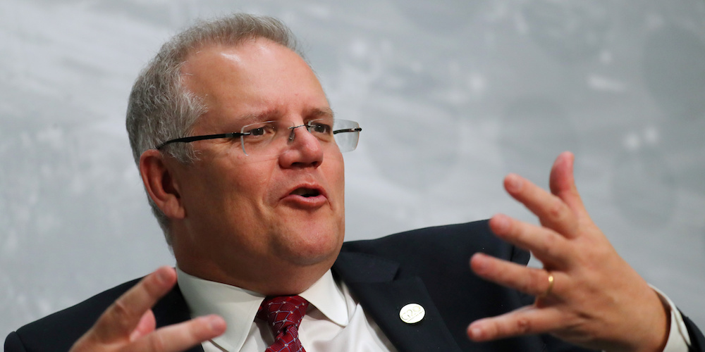 Australia's Treasurer Scott Morrison speaks during an interview with Reuters at the G20 Meeting of Finance Ministers in Buenos Aires, Argentina, July 22, 2018. REUTERS/Marcos Brindicci - RC1D93EFCD70