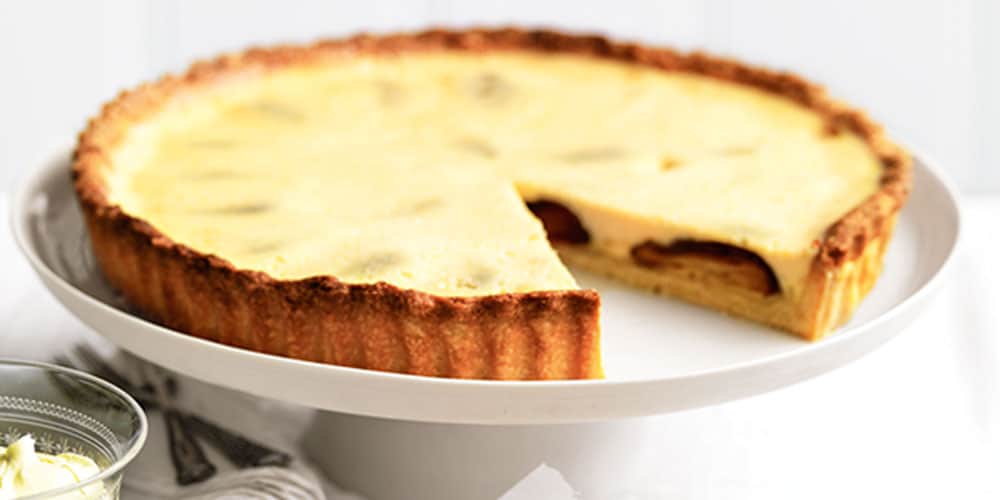 Fresh Date and Sour Cream Tart Recipe with Whipped Cream