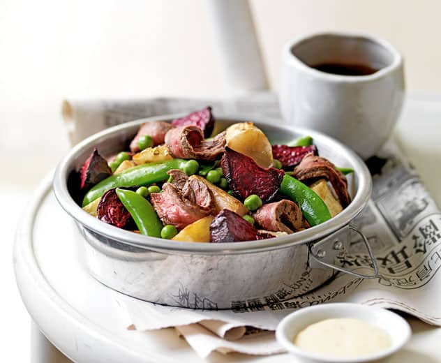 Hot Beef Salad with Horseradish Cream